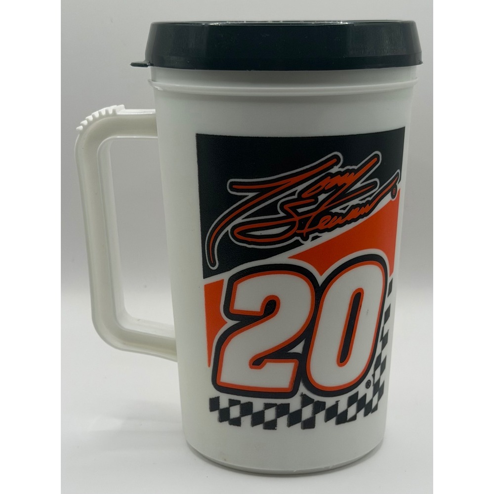 Vintage Tony Stewart #20 NASCAR Home Depot 34oz Plastic Travel Mug Cup with Lid